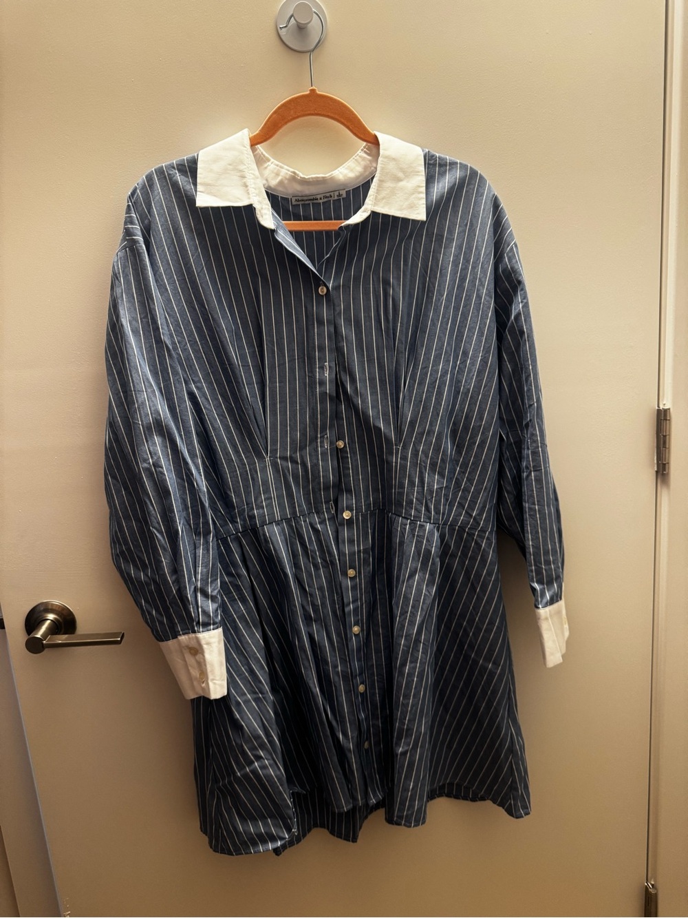 Abercrombie & Fitch Striped Button-Front Shirt Dress